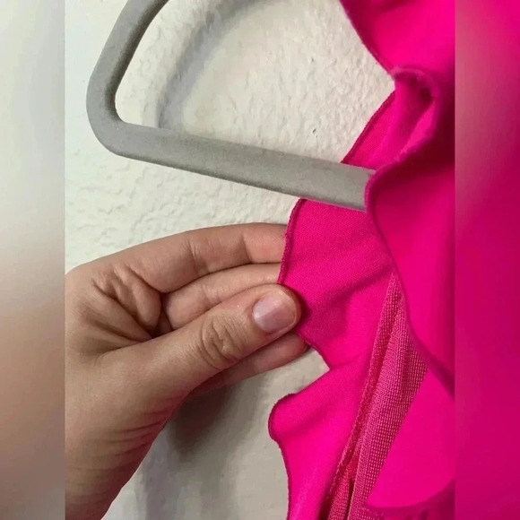 JayGodfrey Fuchsia Ruffle Fit & Flare Mini Dress Women’s Size 10 - Picture 14 of 16